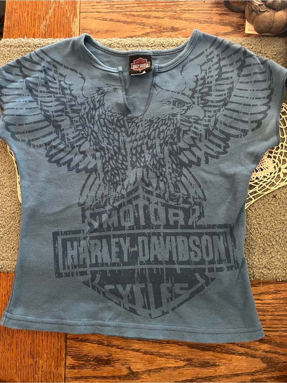 Nearly New Harley-Davidson Small HD Sacramento Blue Eagle Logo Tee
